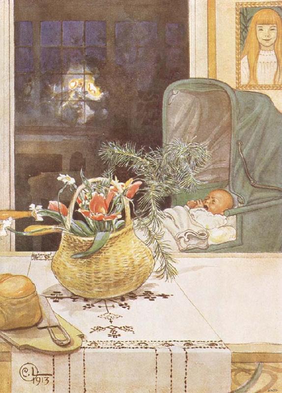Carl Larsson Gunlog without her Mama China oil painting art